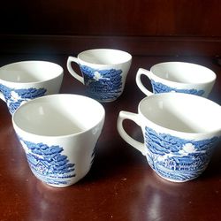 English Blue Country Inns Tea Cup

