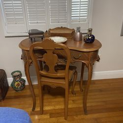 Antique Vanity/small Desk W Matching Chair