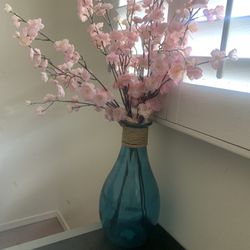 Cherry Blossom Fake Plant With Vase