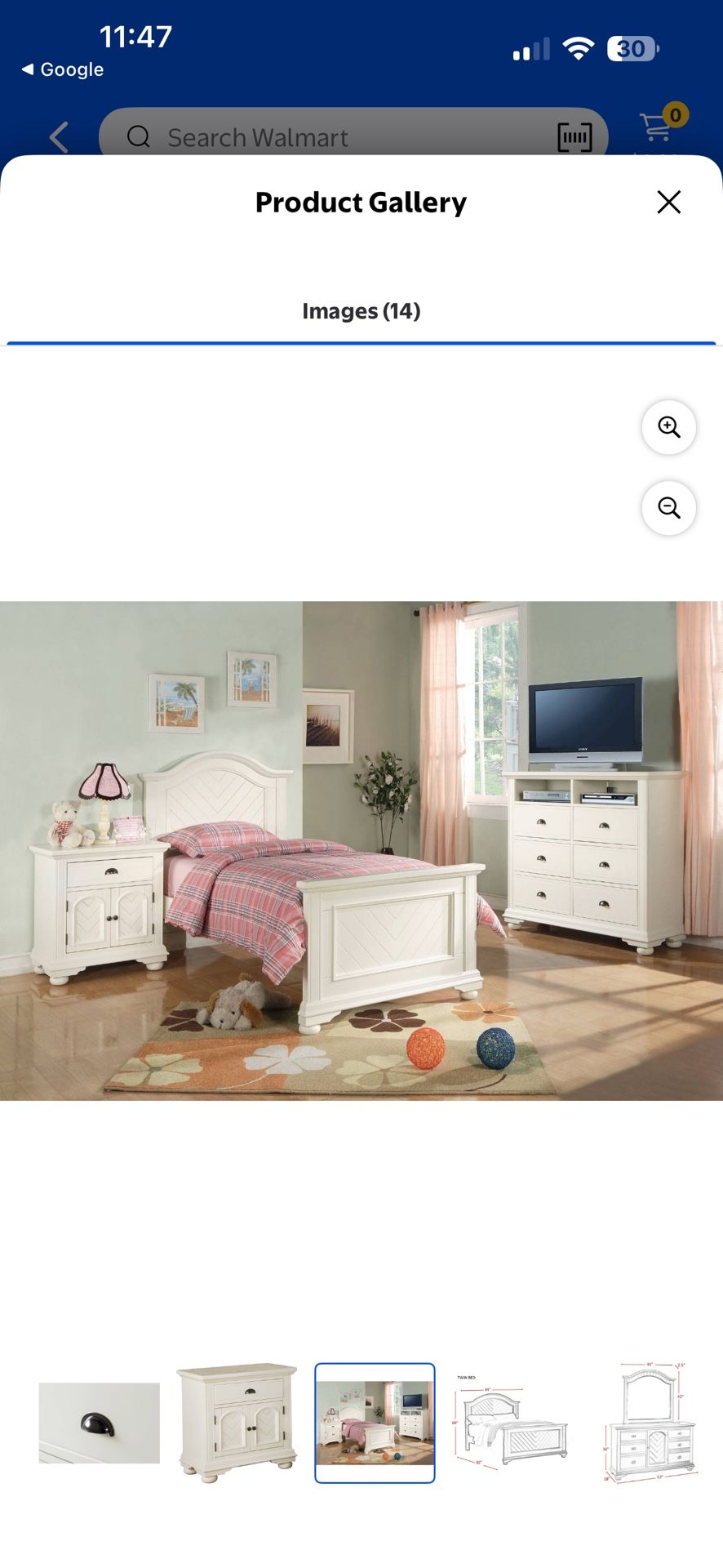 White wooden bedroom set
