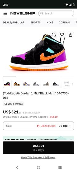 Air Jordan 1s Pastel Multi Color Kids Size 10c