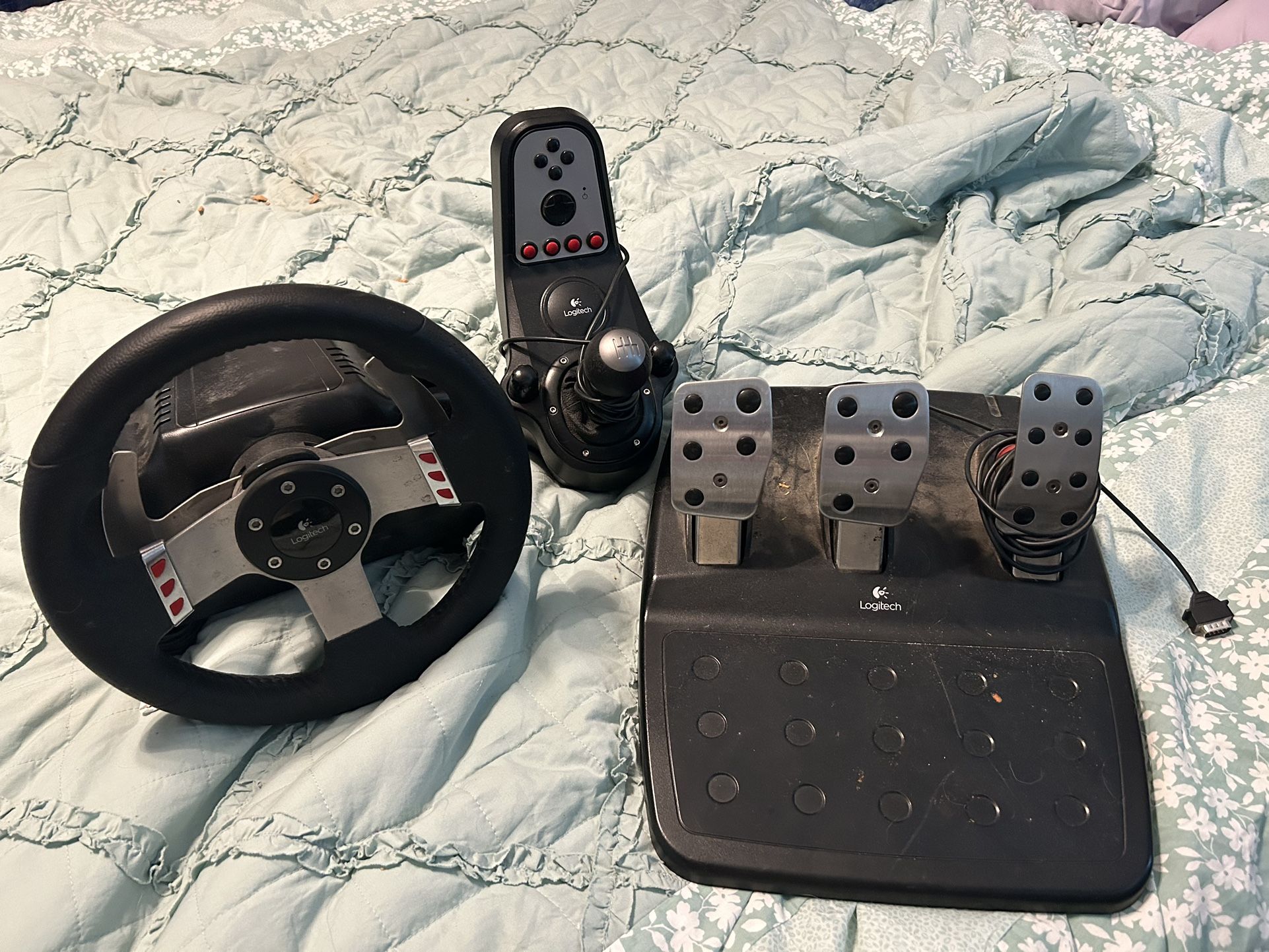 Logitech Steering Wheel Gas Pedal Gear Shifter for Sale in Bakersfield, CA OfferUp