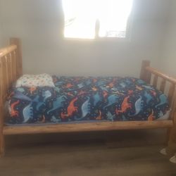 Wood Twin  Bed And Dresser 