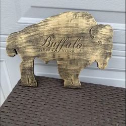 Antique Gold, Buffalo Shaped Wall Plaque