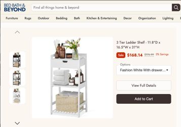 3 Tier White Shelf