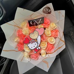 Hello Kitty Bouquet Ramo De Rosas Flower Bouquet