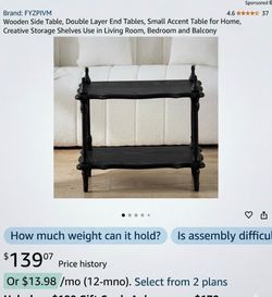 Black wooden side table