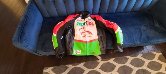 Aprilia Motorcycle Racing Theme Leather Jacket 