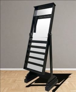 JEWELRY STAND. WOODEN FRAME. FRAME SIZE: 62" X 19.75". DEPTH OF THE BASE: 16.5".