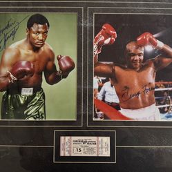 FOREMAN Autograph VS FRAZIER Autograph  Plus Ticket to Fight  With COA