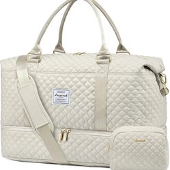 LOVEVOOK Travel Duffle Bag,Weekender Bags for Women with Shoe Compartment，Carry on Overnight Bag with Toiletry Bag,Gym Duffel Bag with Wet Pocket, Hos