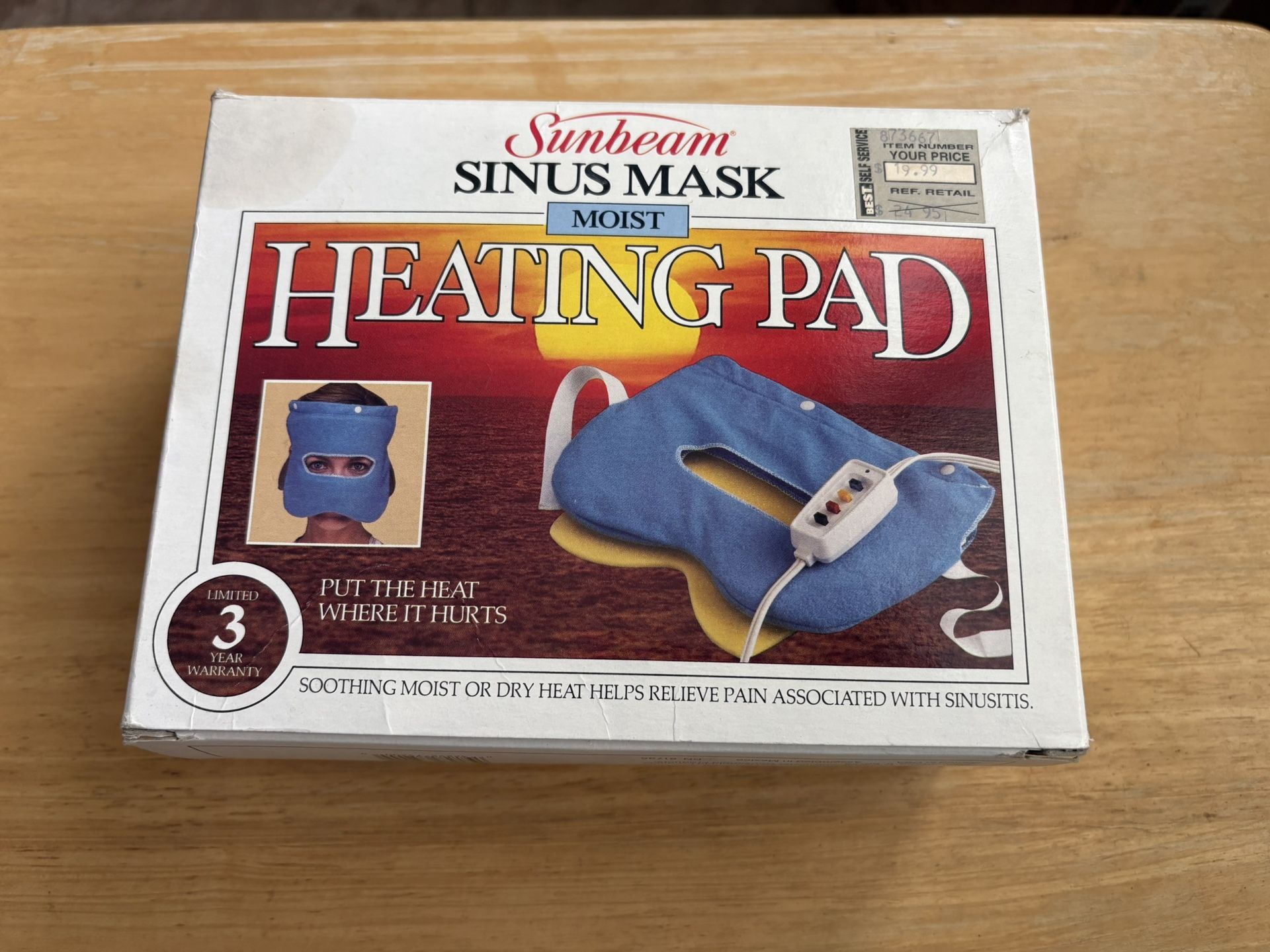 Vintage Electric Sunbeam Sinus Mask Heating Pad