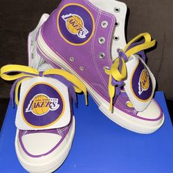 OL SCHOOL SPORTS HIGH TOP CANVAS ( PURPLE ) LAKERS EDITION