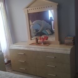 Italian Dresser With Mirror 70 Wide 34 Height 18 Deep
