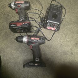 Craftman drill, impact, & charger.