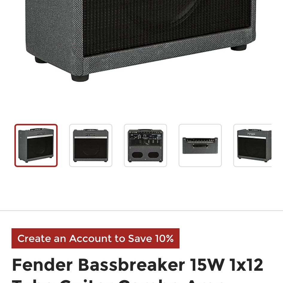 Fender Bassbreaker 15 15-Watt 1x12" Tube Guitar Combo Amp (original Price $799.99)