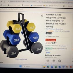 Neoprene Dumbbell hand weights with new stand