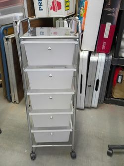 Five drawer white rolling craft cart like new cash only please