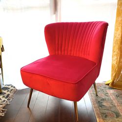 Fuchsia Velvet Accent Chair