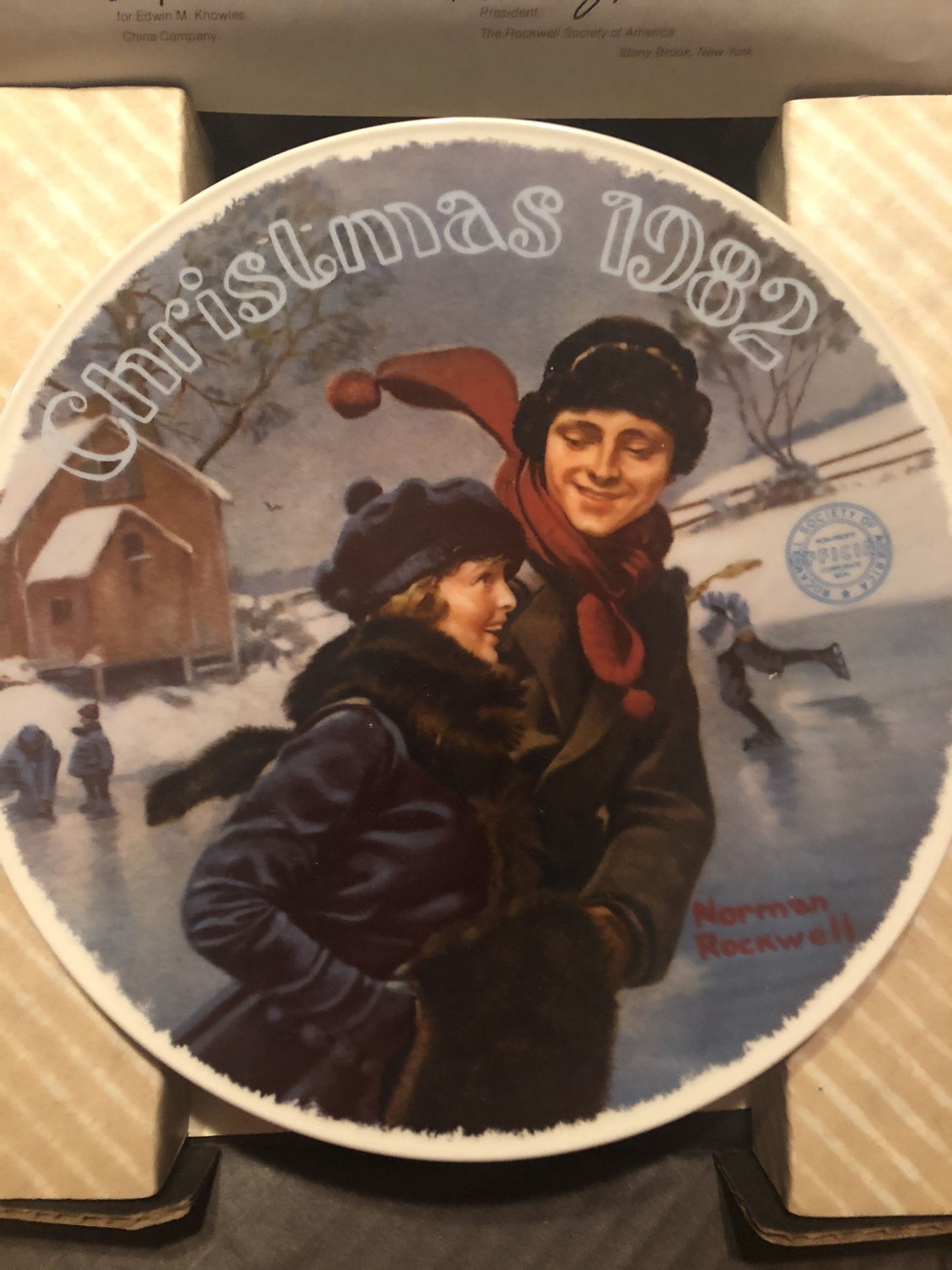 Norman Rockwell Christmas Plate