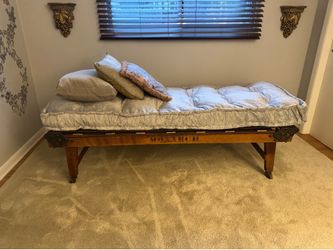 Antique Daybed - Monarch Workman’s Cot- Refinished Metal & Wood