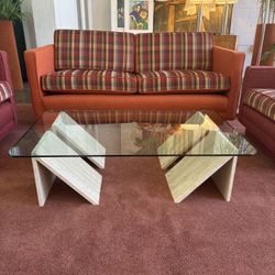 Vintage 70’s mid-century modern Travertine Table