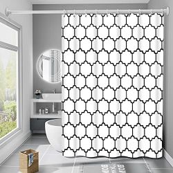 Shower Curtain Waterproof 72x72 Inches Drape Liner 3D Print Polyester Fabric Bathroom Curtain w/ 12 Hooks (Multiple Colors Available )