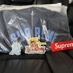 Supreme Arc Thermal Lined Zip Up Hooded Sweatshirt 'Navy'