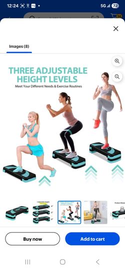 30" Aerobic Stepper Adjust 4"-6"-8" Indoor Cardio Step Fitness Exercise With Risers Blue-Green