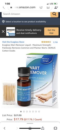 Two bottles Evagloss Wart Remover