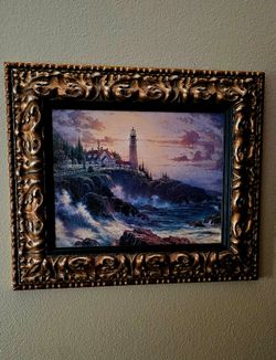 Thomas Kinkade "Clearing Storms" Framed Canvas Wall Art