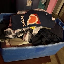Bin of men’s clothes