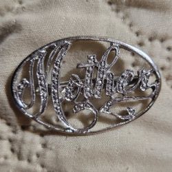Silver Metal Mother Pin