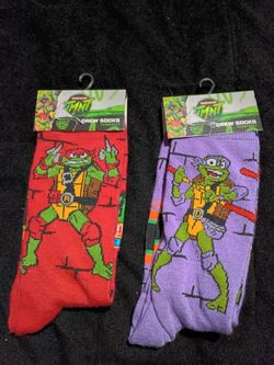 TMNT Teenage Mutant Ninja Turtles Crew Socks