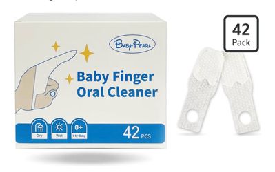 Baby Tongue Cleaner Newborn Finger Toothbrush, 42 Count Disposable Wet and Dry Use Baby Mouth Cleaner, Newborn Oral Care Clean 0-36 Months Toddler Tee