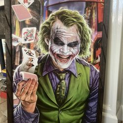 Heath Ledger Joker Madness 23”x35” Frame