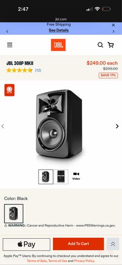 JBL Studio Speakers and Subwoofer with wood stands