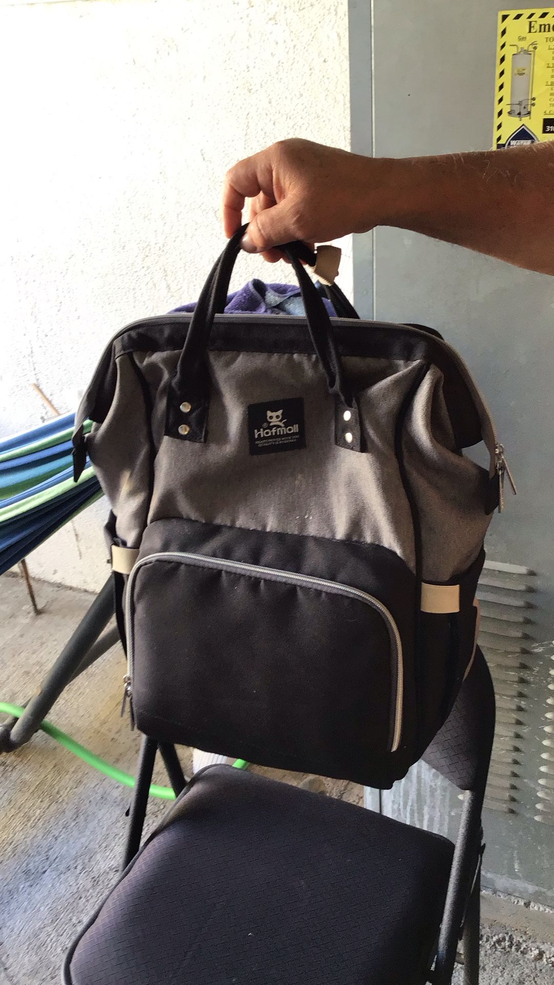 Grey And Black Purse Backpack