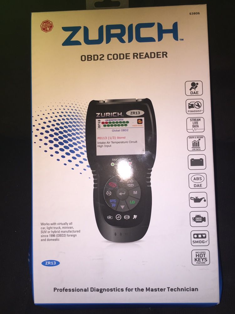 Zurich ZR13 OBD2 Code Reader with ABS/SRS/FixAssist (NEW IN BOX )
