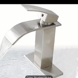 New in Box Single Handle Waterfall Spout Faucet for Bathroom Sink