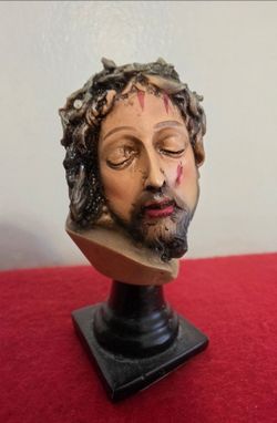 Vintage Plaster Spanish Revival style El Santo Cristo de Limpias Sculpture, Mid Century