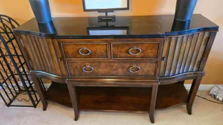 MUST SELL BY SUNDAY - ELEGANT MARBLE TOP CREDENZA/ BUFFET