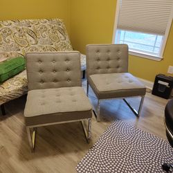 Two Gray Accent Chairs