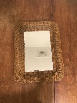 Brown Rattan Mirror