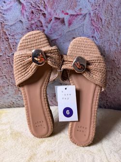 A New Day Woven Slide Sandals Size 6