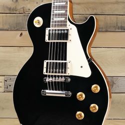 Gibson Les Paul Standard 50s Plain Top Electric Guitar - Ebony Top with Hardshell Case