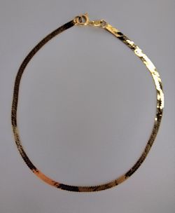 RARE 14K Solid Gold Herringbone Link Bracelet Engraved "Someone Special"