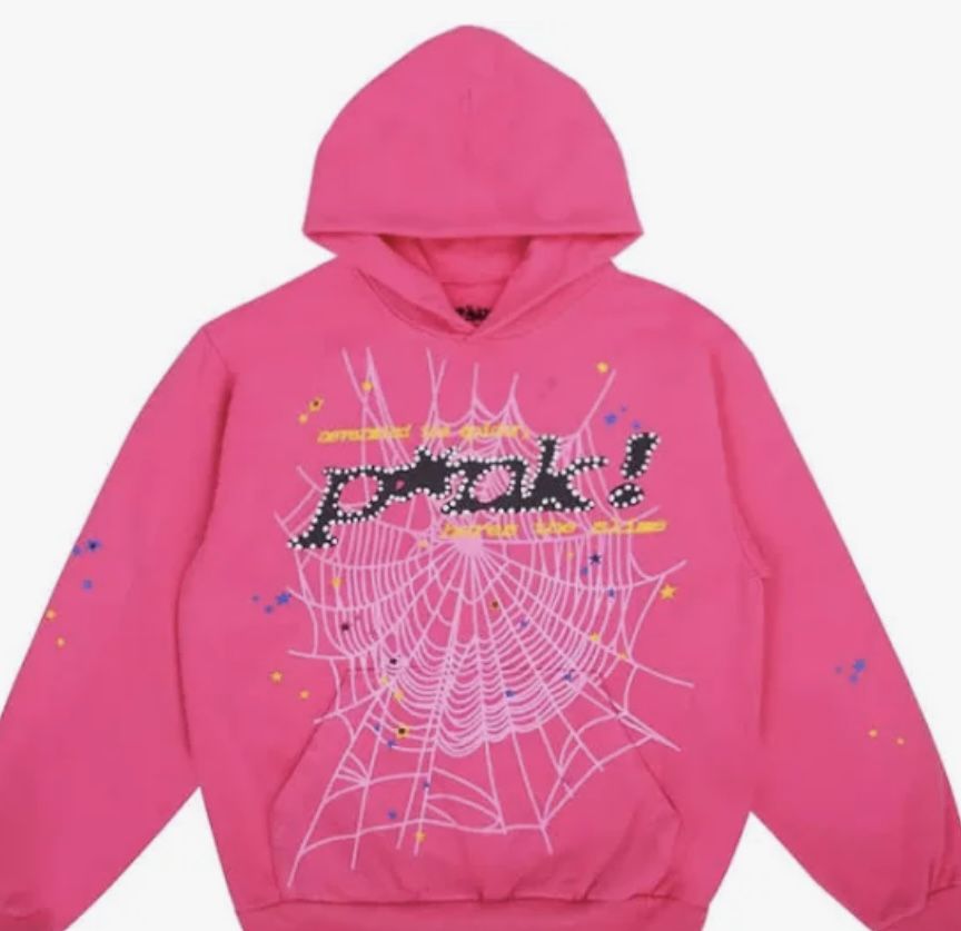 Pink Sp5der Hoodie New with tags Size-Medium
