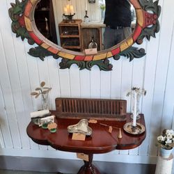 Antique Carved Mirror  Carousel??? Folk Art