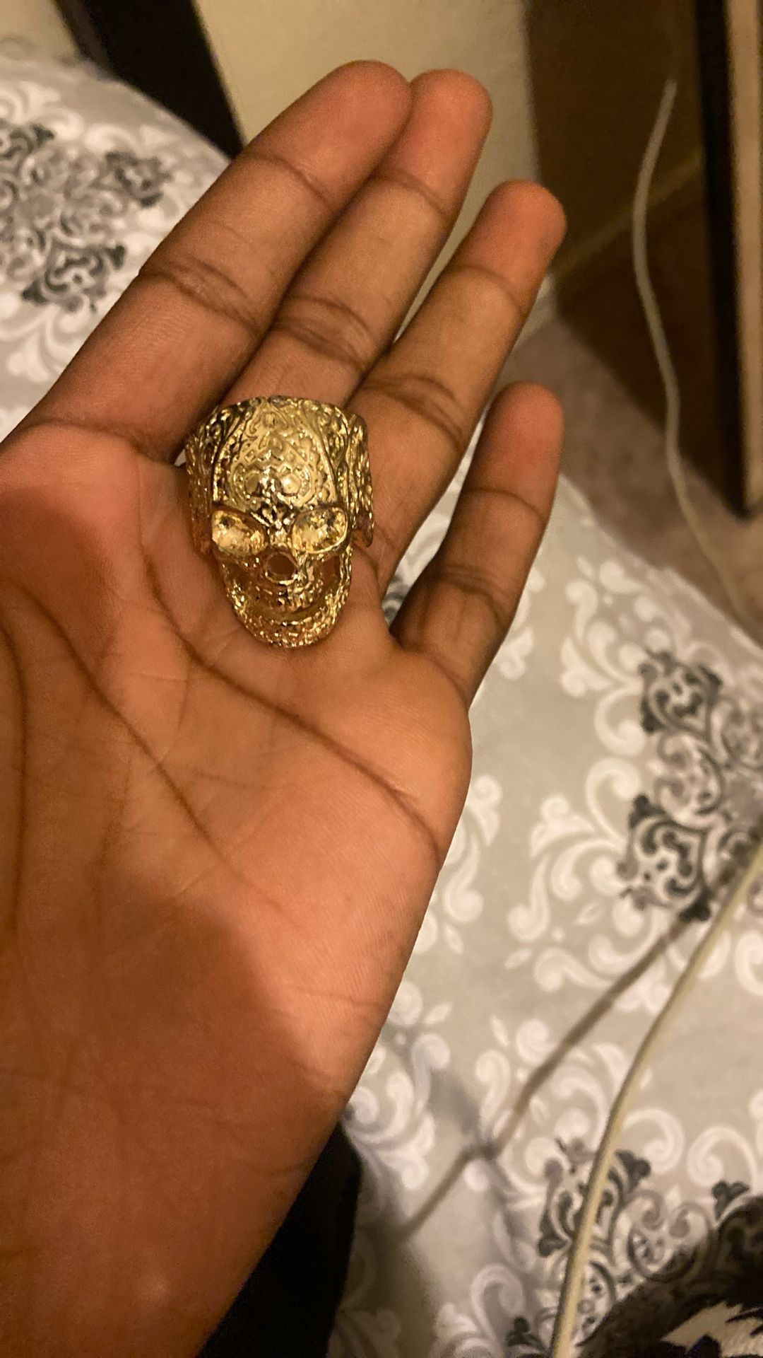 Gold Skull Face Ring
